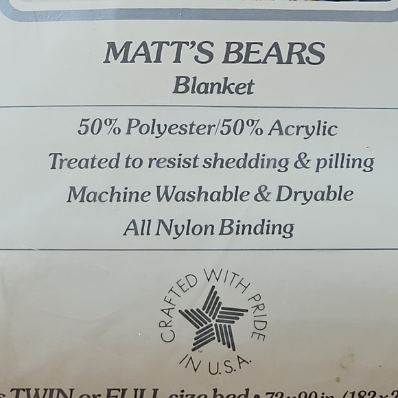 Vintage St. Mary's Matt's Bears Twin OR Full Blanket - Picture 4 of 6